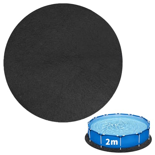 BIZOI Tapis De Sol De Piscine, 2 m Tapis De Revêtement De Piscine Rond, Rond Dalle De Piscine,...