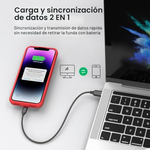 Funda de batería BOPPS para iPhone 13 y 13 Pro de 6.1 pulgadas en color rojo 5