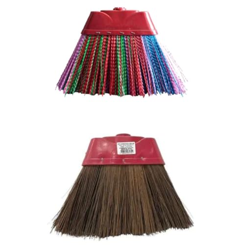 Kit Vassoura Piaçava Natural e mais 1 Vassoura de Nylon Imagem Original do Produto COM CABO