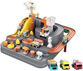 Kids Race Track Toys, Car Adventure Toys Set, City Rescue Preschool Educational Toy Vehicle, Tracks Parking Playsets, for Boys and Girls Over 3 Years Old