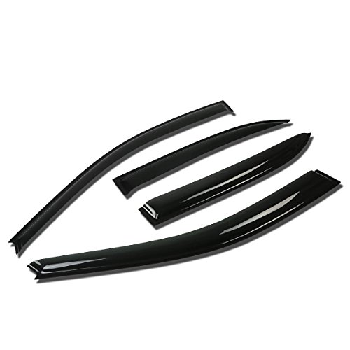 DNA MOTORING WVS-089 4pcs Window Vent Visor Deflector Rain Guard (Dark Smoke)