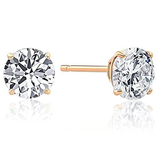 Pompeii 3/8 Ct Round Natural Diamond Stud Earrings