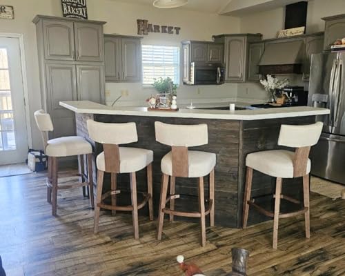 Farmhouse-30-Extra-Tall-Bar-Stools-Set-of-2-Modern-Counter-Height-Barstools-with-Backs-Rustic-Wood-Bar-Stools-Linen-Upholstered-Counter-Chairs-Kitchen-Island-Stool-Chairs-with-Wood-Frame-Beige Farmhouse 30 Extra Tall Bar Stools Set of 2 Modern Counter Height Barstools with Backs Rustic Wood Bar Stools Linen Upholstered Counter Chairs Kitchen Island Stool Chairs with Wood Frame Beige
