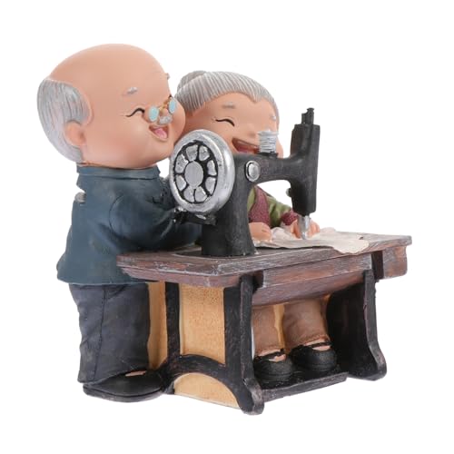 ULTECHNOVO 1Pieza Estatua de Anciana Resina Decoración de Hogar Romántica para Bodas y Adorno para Interiores y Exteriores