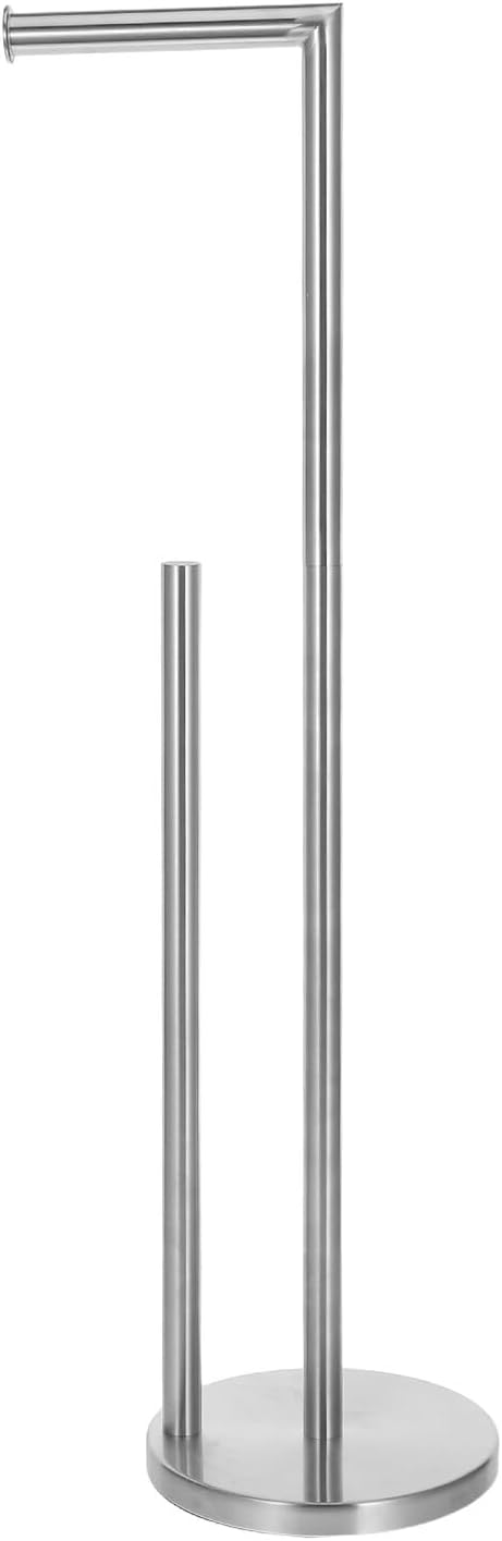 NOLITOY Freestanding Bathroom Toilet Paper Holder Stand Stainless Steel Roll Paper Rack with Large Storage Capacity for Home and Hotel Use Modern Floor Design Tissue Organizer