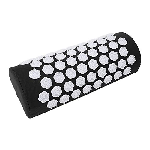 Acupressure Pillow for Muscle Relaxation - Yoga Mat Cushion for Back Acupuncture Pillow with Needle Massager for Neck & Shoulder Pain (Black)