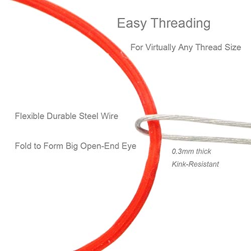 Forapid 0.3Mmx20Cm Steel Wire Flexible Durable Collapsible Big Eye Embroidery Beading Needles Easy Threading Sewing Needles Open End For Any Thread Size Jewelry Making 10Cm/4In(Folded Length) 10 Pcs #TOP3