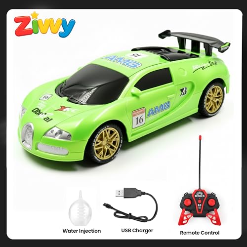 Image of Big Rechargeable Remote Control Car Toys | LED Headlights, Spray Smoke,Up to 120 min Non-Stop Play Time, 150ft Remote Range, USB Charging, Anti-Skid Tyres, BIS Certified,Birthday Gift for Kids