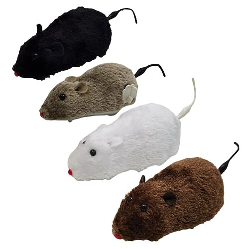 VANZACK 4 Pcs Rato Mecânico De Pelúcia Rato De Brinquedo Para Gatos Acabar Com o Brinquedo Do Rato M