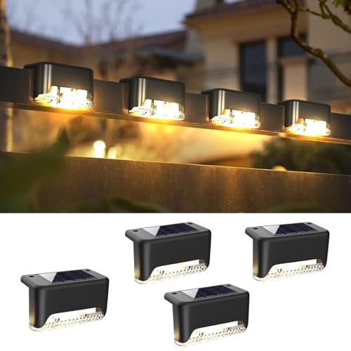 Image of Solar Light for Outdoor Garden Waterproof Home Wall Lights, Solar Lamp for Stair, Deck, Balcony, Terrace, Garden, Fence Decoration (12, Medium)