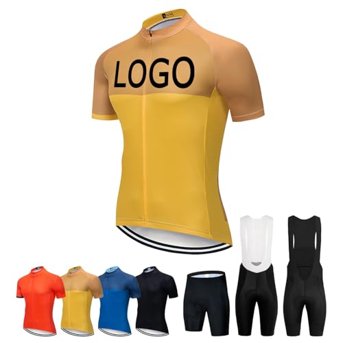 COITROZR Maillot Ciclismo Personalizado Ropa Ciclismo Mountain Bike de Secado Rápido para Hombre con Logotipo del Equipo Ropa Ciclismo Ligero(Yellow)