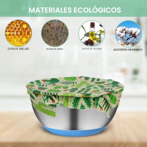 Envoltura de cera de abejas 39x30 cm reutilizable y organica para pan 6