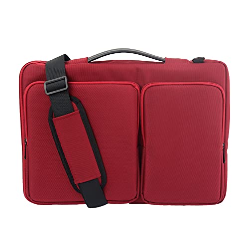 Kayome Laptop Shoulder Bag Compatible with MacBook Pro 16 inch A2141, Compatible with MacBook Pro Retina A1398 2012-2015, 15-15.6 inch Notebook, Polyester Flapover Briefcase Sleeve Case Red
