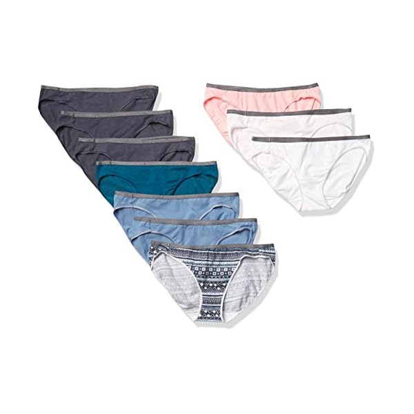 Hanes-Womens-Breathable-Cotton-Stretch-Bikini-10-Pack Hanes Women's Stretch Panties, Moisture-Wicking Cotton Underwear, 10-Pack (Colors May Vary), Multicolor, 5
