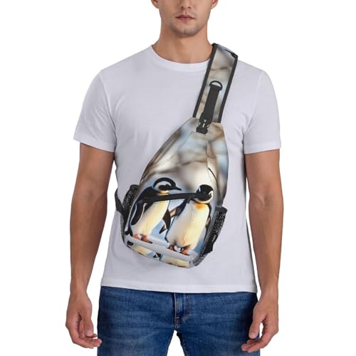 Morrales tipo sling con diseño de pingüinos para viajar miniatura 7