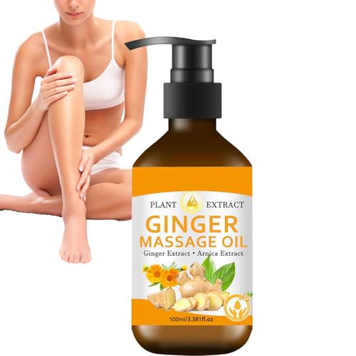 Aceite De Jengibre Orgánico - Aceite Corporal Relajante Para Masajes - 100ml Gotas De Extracto Natural Para Zonas Como Cadera Cuello Abdomen Hombros