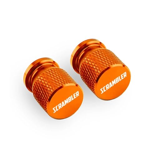 CNC-Ventileinsatzkappe Für Ducati Scrambler 400 800 1100 2014 2015 2016 20 Ventilkappen Aus Aluminiumlegierung, CNC-bearbeitet, Für Motorradzubehör(Orange)