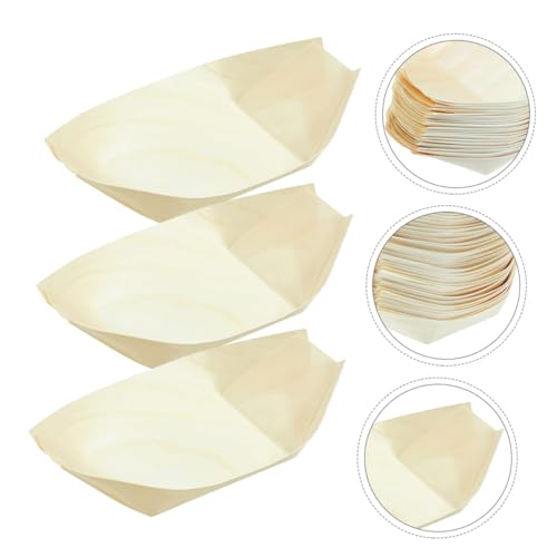 Platos desechables de sushi en forma de barco de madera, 200 pcs miniatura 7