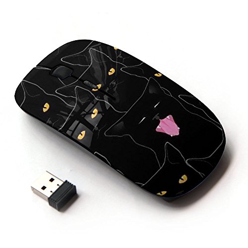 KOOLmouse Optical 2.4G Wireless Mouse Black Cat Halloween