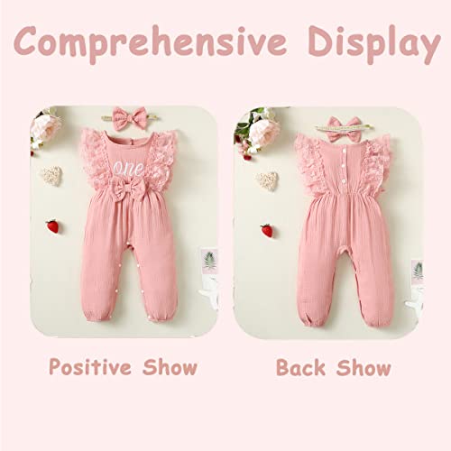 Baby Girl 1st Birthday Outfit - One Year Old Romper3