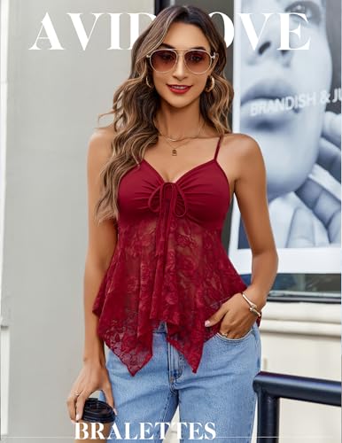 Image of Avidlove Bralettes for Women Sexy Tank Tops Cami Y2k Camisole Tops for Women Undershirts Top Lingerie S-XXL
