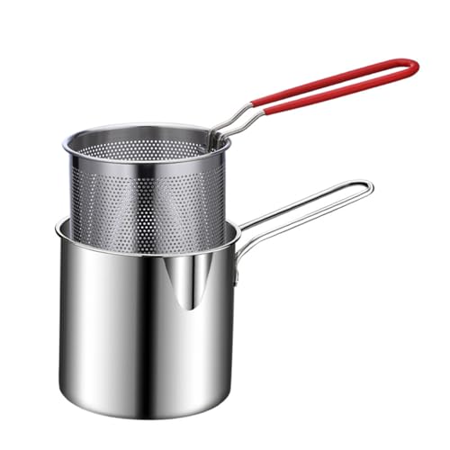 KOSINGNA - Freidora pequeña para uso doméstico, 1 litro, acero inoxidable, olla de...