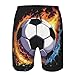 Men & Boys Classic Fit Swim Trunks for Beach Gym Sport Quick Dry Drawstring Basic Board Shorts with Pockets, Underwear Water and Fire Football Soccer Ball Fashion Cargo Short