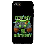 9歳の誕生日 9歳の誕生日 男の子 ゲーマー ピクセルナンバー スマホケース iPhone SE (2020) / 7 / 8 用