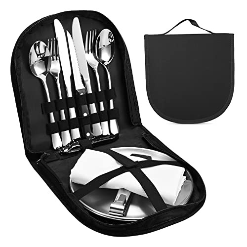 Camping Geschirr Set 2 Personen 10-teilig - Edelstahl Outdoor Besteck Picknick