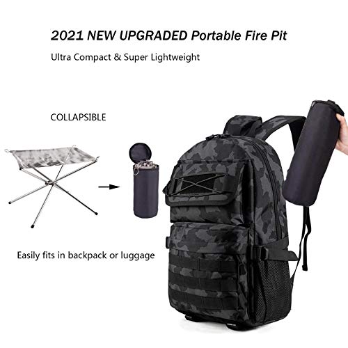 Outyfun Portable Camping Fire Pit, Extra Large 22 Inch Collapsible Stainless Steel Mesh Fire Pit Outdoor Wood Burner Foldable Campfire Stove For Patio, Barbecue, Backyard, Beach #TOP5