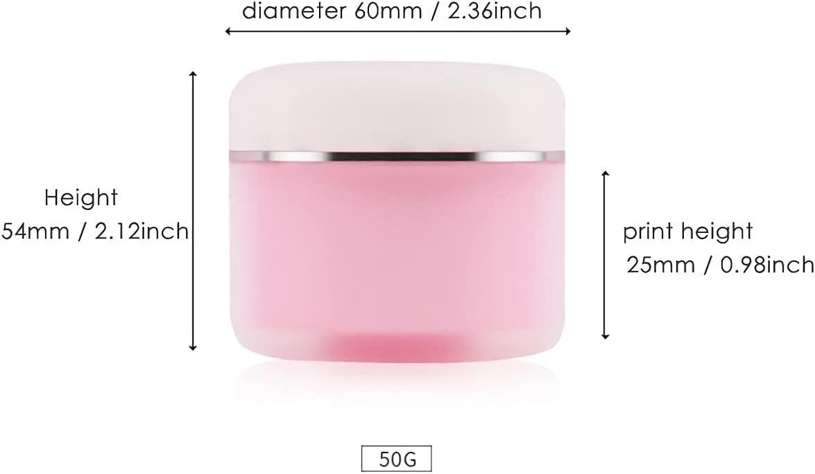 Butelki kosmetyczne, Opakowanie 24 sztuk, puste różowe plastikowe słoiki kosmetyczne z podwójnymi ściankami i srebrną wstążką(1.7 Ounces)