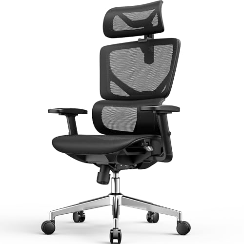 CabeVibe Ergonomic Office Chair - Big & Tall 6'6' Mesh Chair with Dynamic Lumbar Support, 4-in-1 Quick Adjust, 350lbs Capacity - BIFMA Certified Computer Chair for Home Office