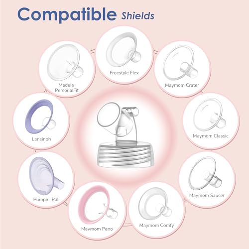 Image of Maymom Widemouth Connector 2pc Compatible w Spectra S1 Spectra S2 Pump; Compatible with Medela PersonalFit Shield, Pumpin Pal Shield, Lansinoh Flange, Maymom MyFit Shields, MyFit Crater Shield