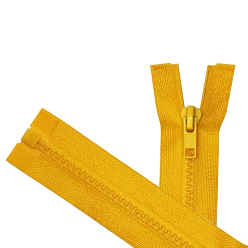Image of ANPURZII 2PCS #5 28 Inch Loquat Yellow Separating Jacket Zippers for Sewing Coats, Molded Plastic Bulk Zippers(LoquatYellow 28 inch 2PCS)