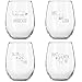 Infoxicated Stemless Wine Glass Set | The Fox Series Pack of 4 Glasses | Novelty Glasses With Cute Sayings for Women, Her | Made in USA