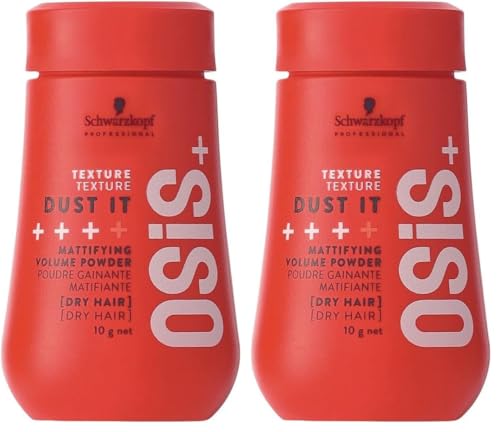 Schwarzkopf Professional OSiS Dust It Poudre Matifiante Pour Cheveux Texturisante Volume Instantané Décollage Des Racines Sur Cheveux Secs Fixation Forte 10 g (Lot de 2)