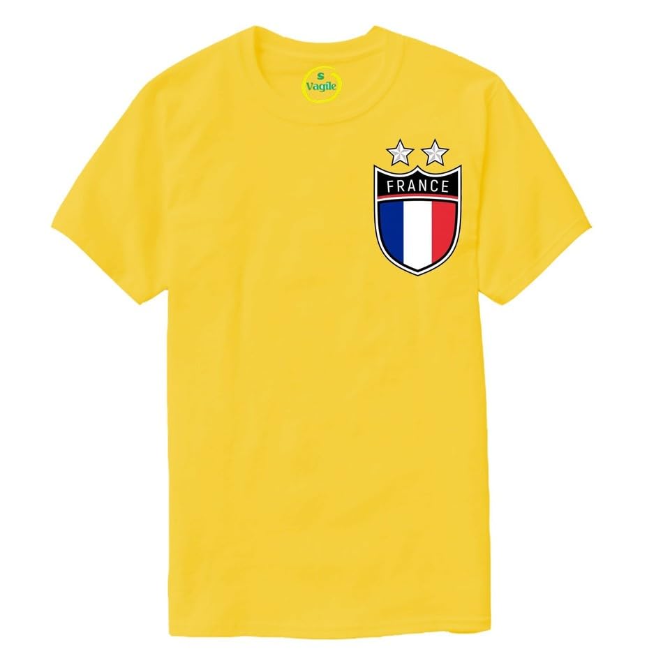 France Football Shirt Mens Boys - France Flag Badge T Shirt - Football World Cup 2026 Supporters Navy Blue Rooster Tee Him - French Tournament Footy Soccer Top