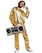 Halfchet Men's Metallic Jacket and Pants Set Jacket Men Straight Leg Trousers Costume for Men Disco Cosplay Party (Gold,XX-Large)