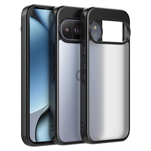 EVADA Google Pixel 10 Pro XL ケース、ハードカバー ソフト TPU バンパー 軽量 薄い 簡単ではない 黄色 指紋防止 パーフェクトフィット 画面保護 電話ケース Pixel 10/10 Pro 2025用 (ブラック, Goo