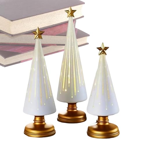 Tischweihnachtsbaum | Kleines Stern-Ornament-Set aus Kunstharz | Niedliche Weihnachtsbaumfigur | Für die Weihnachtsfeier im Wohnzimmer, auf dem Schreibtisch, der Küchentheke oder im Schlafzimmer