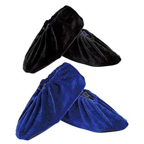 Newkeen 2 pares 9 Inch Reutilizable Cubierta de zapato Cubierta de zapato antideslizante(Negro+Azul)