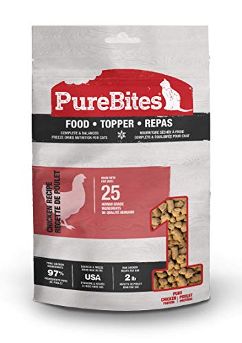 PureBites Chicken Freeze Dried Cat Food • Topper, 25 Ingredients, Made in USA, 9.2oz
