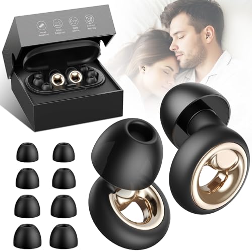 Ear Plugs for Sleeping, Reusable Silicone Earplugs for Noise Reduction, Concert Noise Cancelling Ear Plugs, Shooting Hearing Protection, Work, Travel & Study – 45dB SNR Sleep EarPlugs(Dark Black)