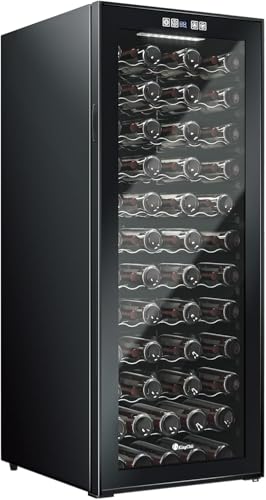 KingChii 80 Bottle Wine Cooler Refrigerator - Intelligent Digital Control Wine Fridge, Low Noise Operation, Freestanding Wine Refrigerator for Kitchen and Home
