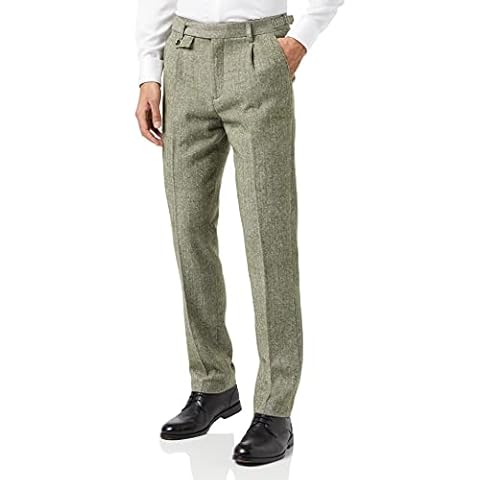 Xposed Martin Grey Green Herringbone Trousers Cover