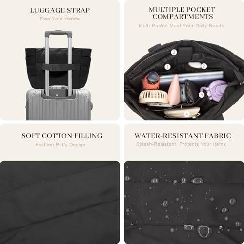Bolso Tote Puffy Ligero con Cremallera para Mujer miniatura 5