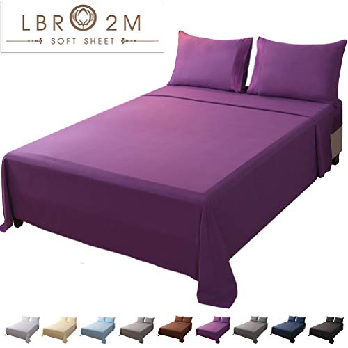 LBRO2M Bed Sheet Set Queen Size 16 Inches Deep Pocket 1800 Thread Count