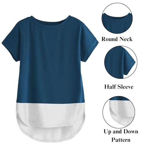 Image of Fabricorn Combo of Plain Color Stylish Up and Down Cotton Tshirt for Women