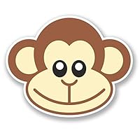 2 x 10cm/100mm Cheeky Monkey Vinyl Sticker Decal Laptop Travel Luggage Car Bike Sign Fun #5469