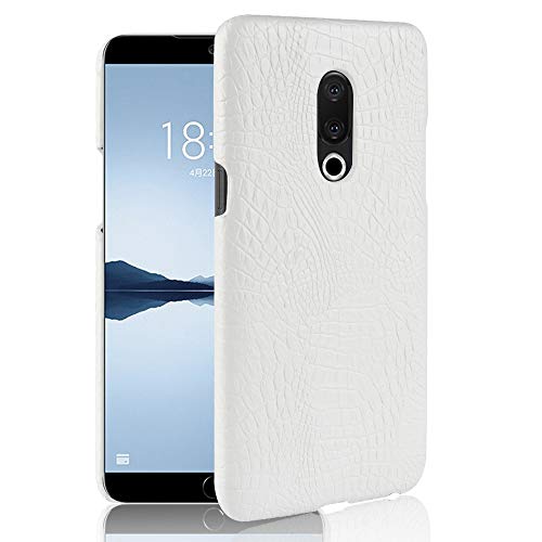 Compatible con Meizu 15 Funda,Funda Protectora para teléfono 2 en 1 (PC+Piel) White